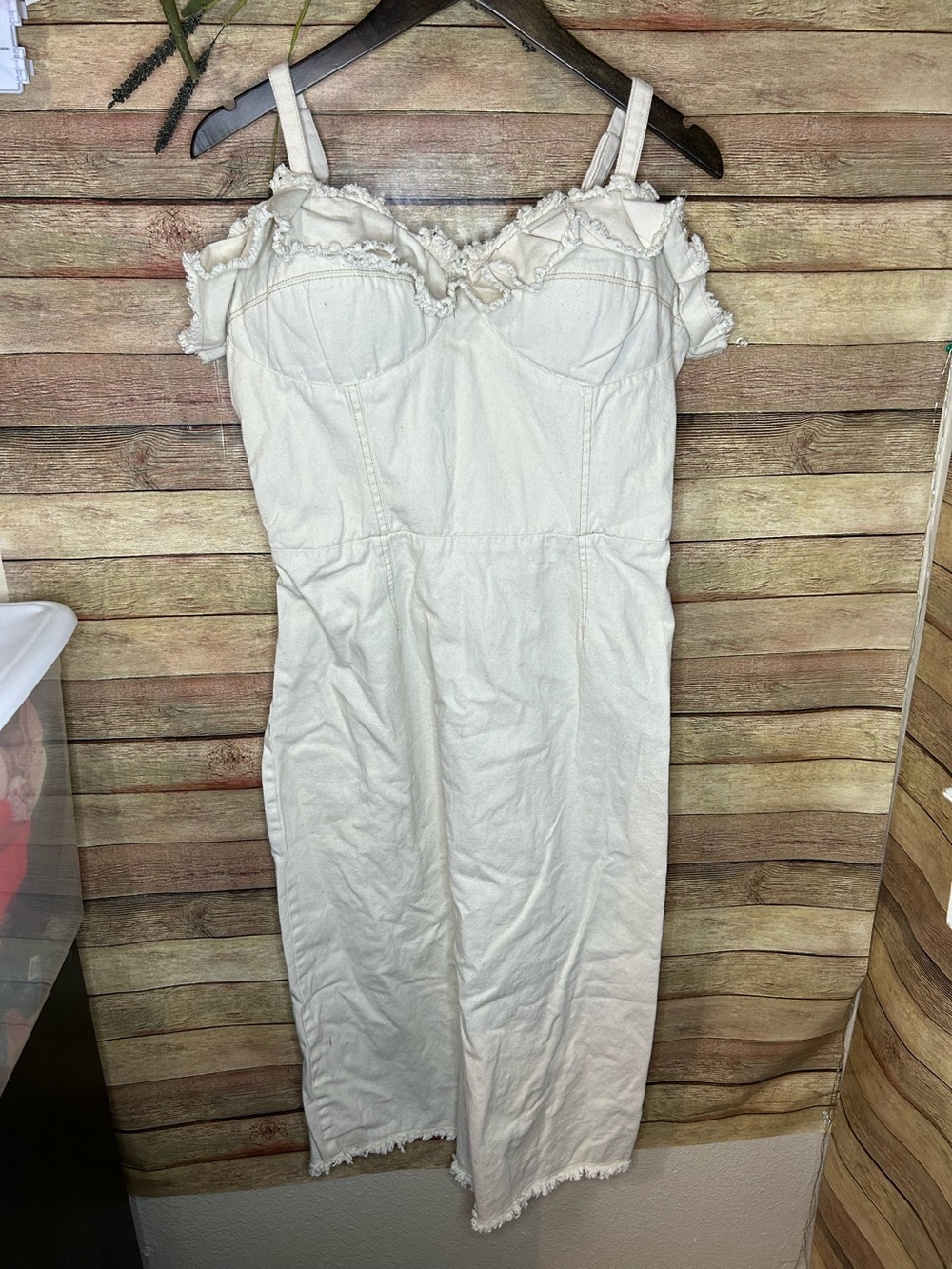 Sincerely Jules Ivory Denim Sun Midi Dress Women’s Size XL